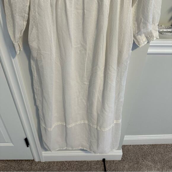 Vintage Mr. Jac Jr. White Polka Dot Lace Button Front Maxi Dress XS - Picture 6 of 16